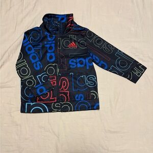 Adidas Black and Blue Raincoat with Modern Design